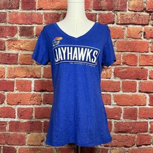 Kansas‎ Jayhawks Rivalry Threads 91 Women's Medium V Neck T-Shirt Short Sleeve